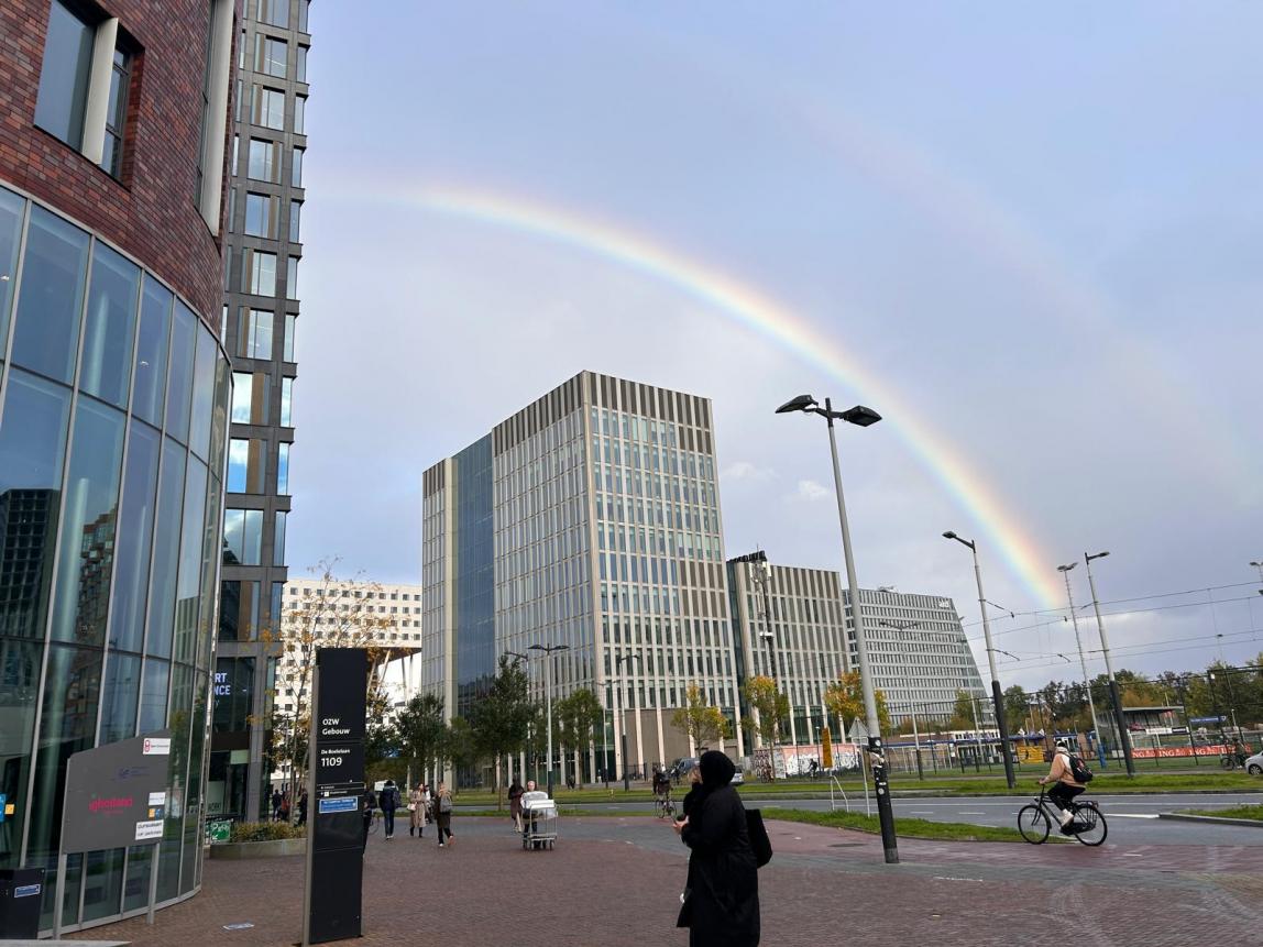 VU Amsterdam Campus with Rainbow
