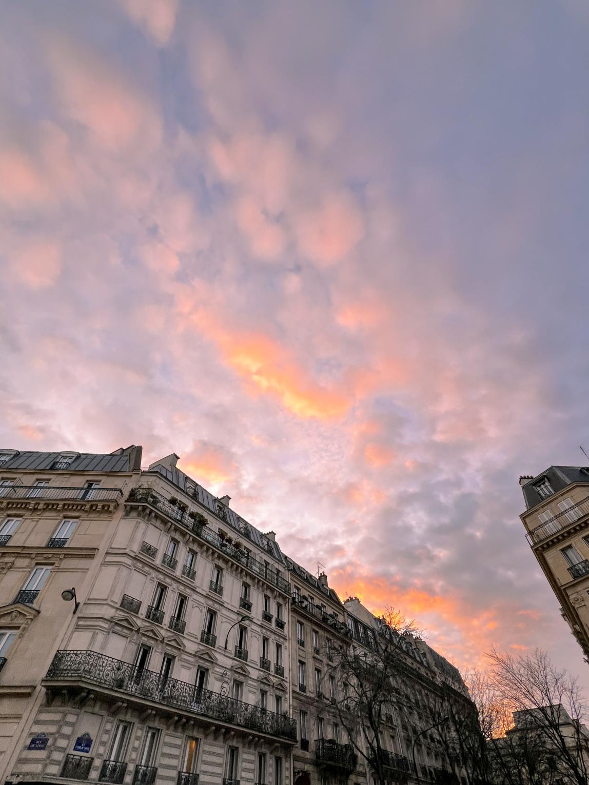 Buildings and Sunset in Paris, France 