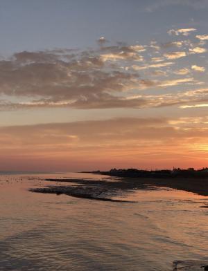 Sunset at the beaches of normandy