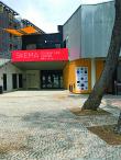 SKEMA学生中心外景。这里有一个大楼梯（左）和两棵大树（右）。