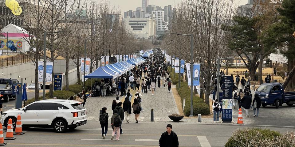 延世大学の新歓イベントの様子