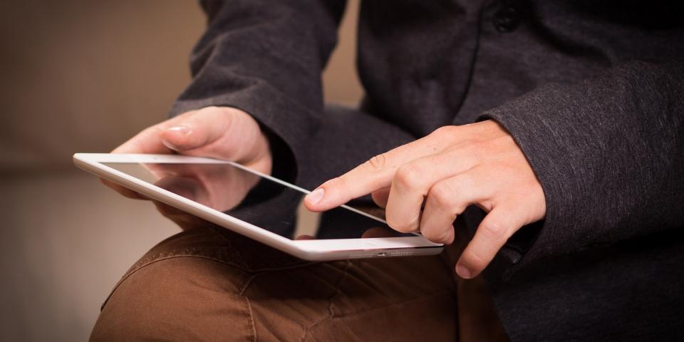 Watching a tablet