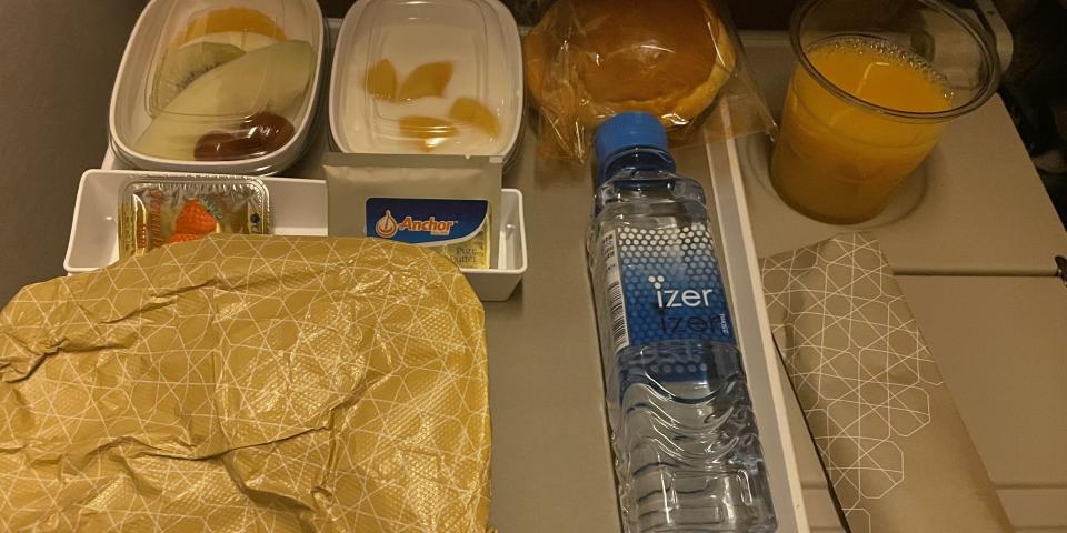 マンチェスターに向かうときの機内食