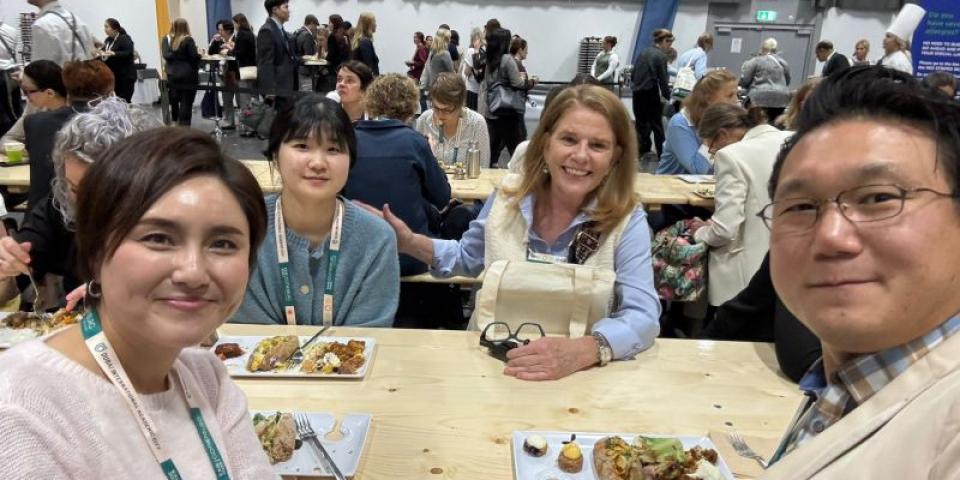 SAF heads meet with Kwangwoon University staff at EAIE 2025.